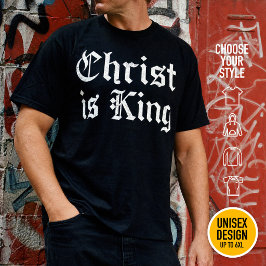 Jesus Kristus är Kung - gotisk grunge eroderad sti T Shirt