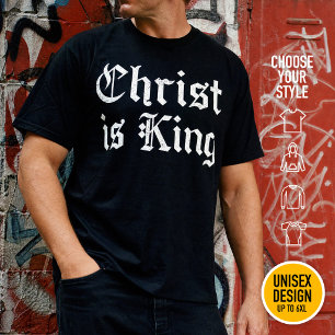 Jesus Kristus är Kung - gotisk grunge eroderad sti T Shirt