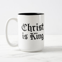 Jesus Kristus är Kung - gotisk grunge eroderad sti Två-Tonad Mugg