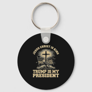 Jesus Kristus Är Kung Trump Är Min President Nyckelring