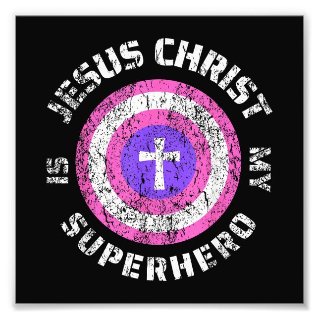 Jesus Kristus är min superhjälte Jesus Fototryck (Framsidan)