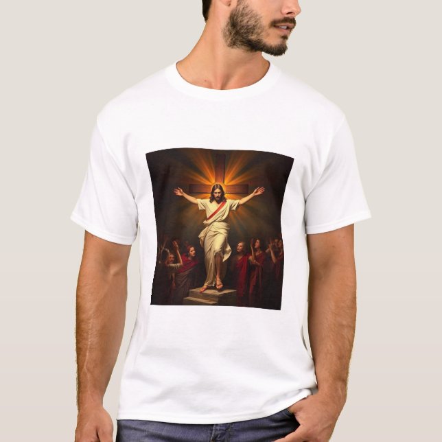 Jesus Kristus är Risen Manar Shirt T (Framsida)