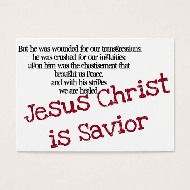 Jesus Kristus är Savior (Tract) Visitkort (Framsidan)