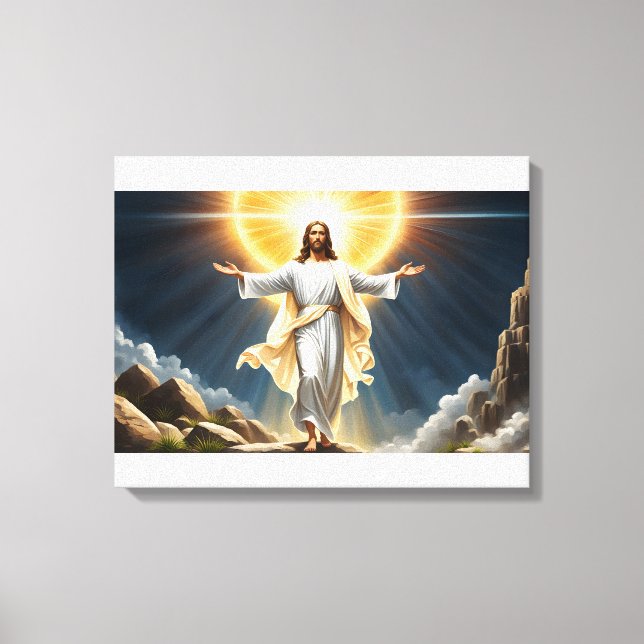 Jesus Kristus återupplivning Canvastryck (Framsida)