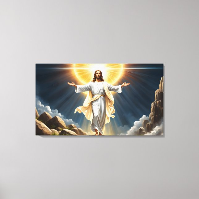 Jesus Kristus återupplivning Canvastryck (Framsida)