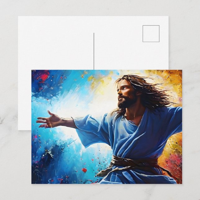 Jesus Kristus återupplivning Vykort (Fram/baksida)