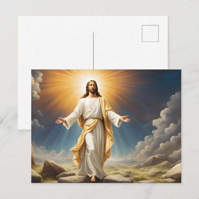 Jesus Kristus återupplivning Vykort (Fram/baksida)