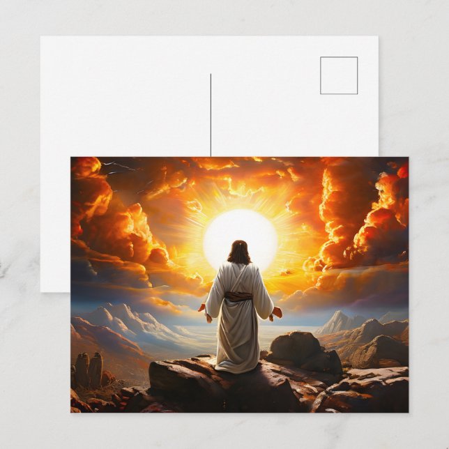 Jesus Kristus återupplivning Vykort (Fram/baksida)
