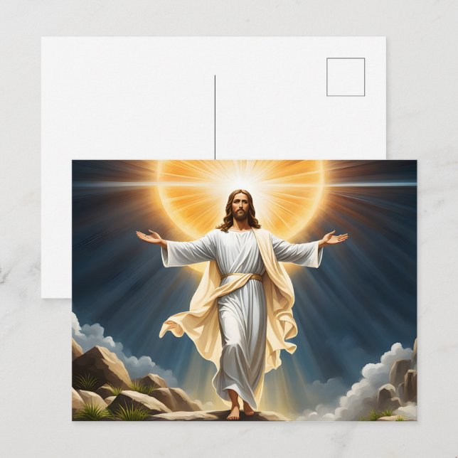 Jesus Kristus återupplivning Vykort (Fram/baksida)