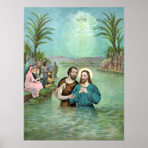 Jesus Kristus baptism 1893 Poster