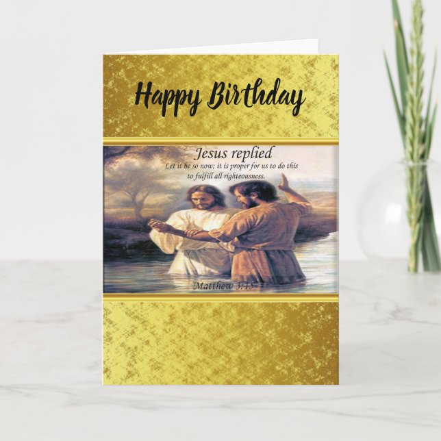 Jesus Kristus Baptism bild ett Kort (Framsida)