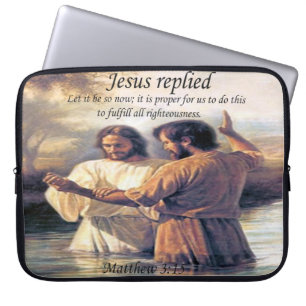 Jesus Kristus Baptism bild ett Laptop Fodral