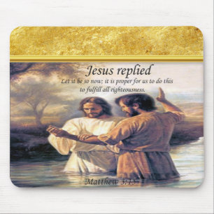 Jesus Kristus Baptism bild ett Musmatta