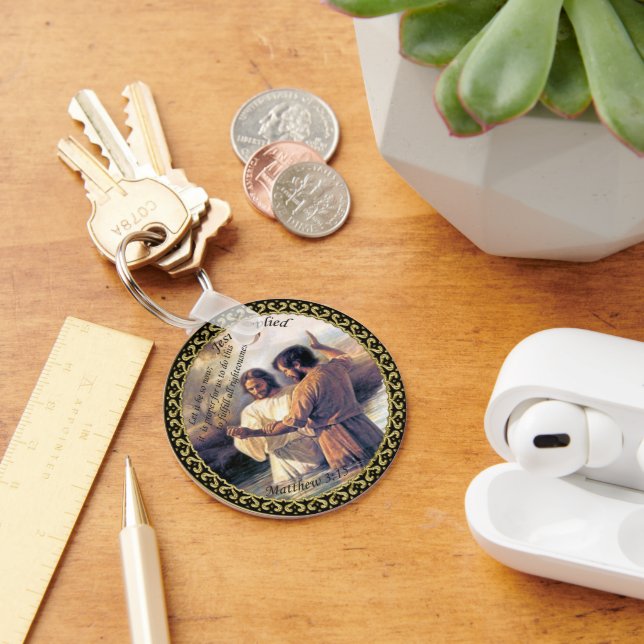 Jesus Kristus Baptism bild ett Nyckelring (Skrivbord)