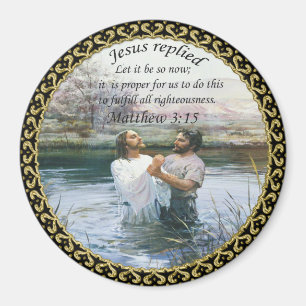 Jesus Kristus Baptism bild två Magnet