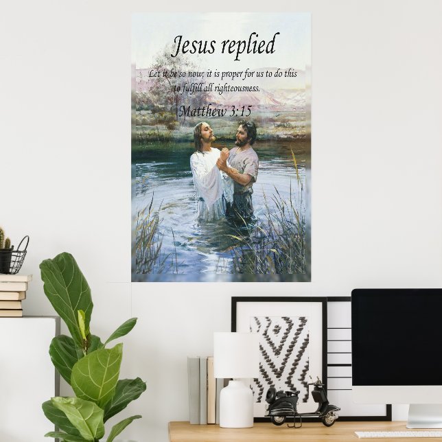 Jesus Kristus Baptism bild två Poster (Hemmakontoret)