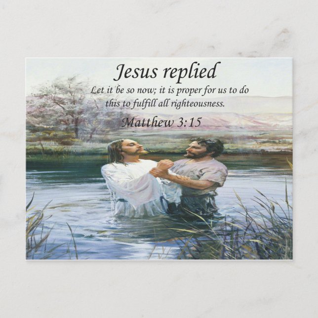Jesus Kristus Baptism bild två Vykort (Framsida)
