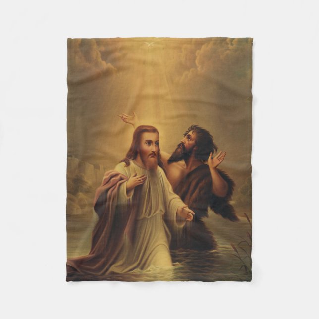 Jesus Kristus baptism Fleecefilt (Framsidan)