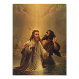 Jesus Kristus baptism Fototryck