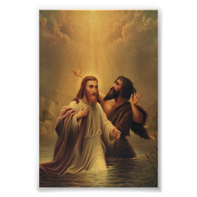 Jesus Kristus baptism Fototryck (Framsidan)