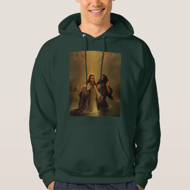 Jesus Kristus baptism Hoodie (Framsida)
