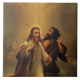 Jesus Kristus baptism Kakelplatta