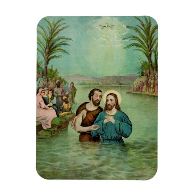 Jesus Kristus baptism Magnet (Vertikal)