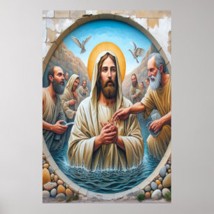 Jesus Kristus Baptism Poster