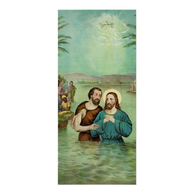 Jesus Kristus baptism Reklamkort (Framsidan)