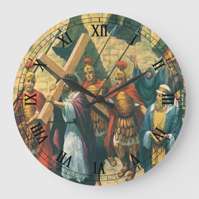 Jesus Kristus bär korset till sin korsfästelse Stor Klocka (Framsida)