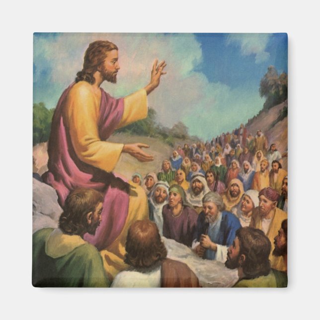 Jesus Kristus Bergspredikan, Vintage Religion Magnet (Framsidan)