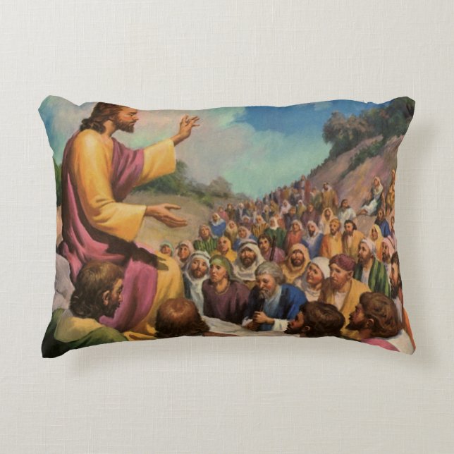 Jesus Kristus Bergspredikan, Vintage Religion Prydnadskudde (Framsidan)