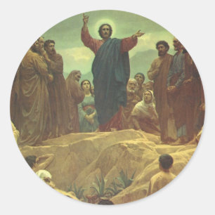 Jesus Kristus Bergspredikan, Vintage Religion Runt Klistermärke