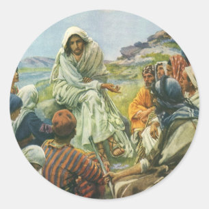 Jesus Kristus Bergspredikan, Vintage Religion Runt Klistermärke