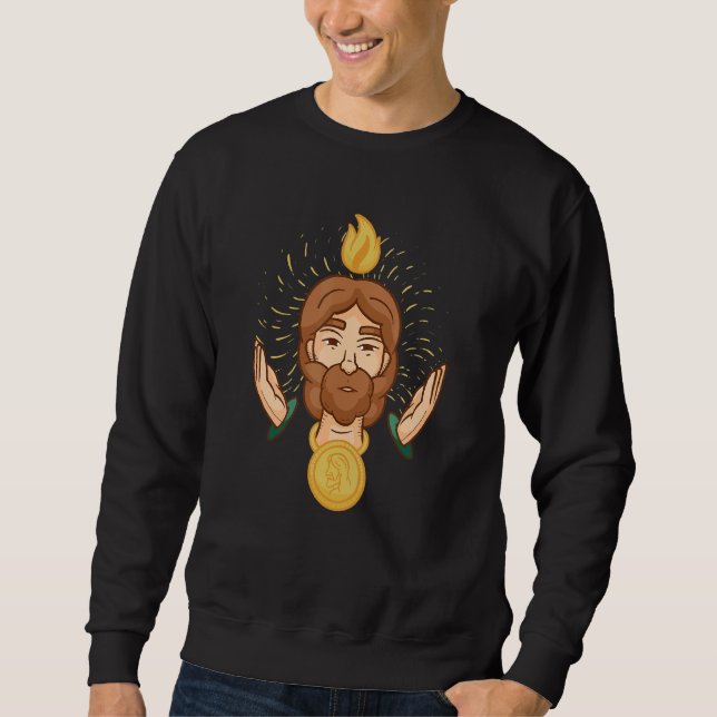 Jesus Kristus Bible Christian Kor Lång Ärmad Tröja (Framsida)