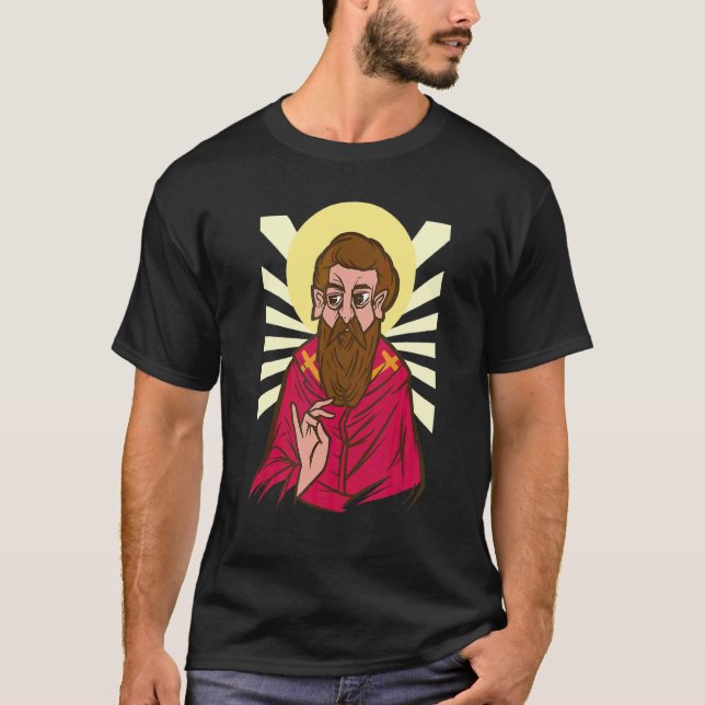 Jesus Kristus Bible Saint Base Religion T Shirt (Framsida)