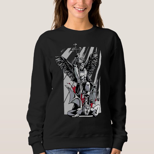 Jesus Kristus Bible Saint Michael T Shirt (Framsida)