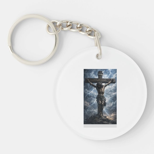 Jesus Kristus Bild Nyckelring – Elegant Kristet Gi (Framsidan)