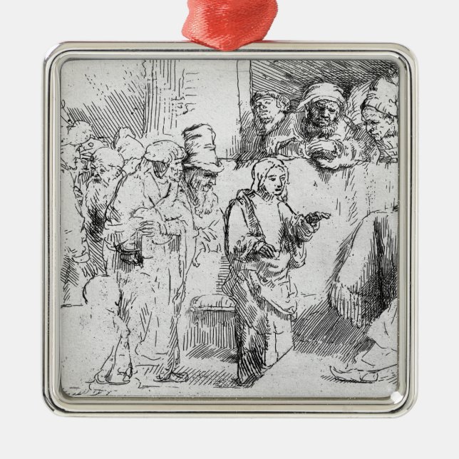 Jesus Kristus bland doktorerna Julgransprydnad Metall (Framsidan)