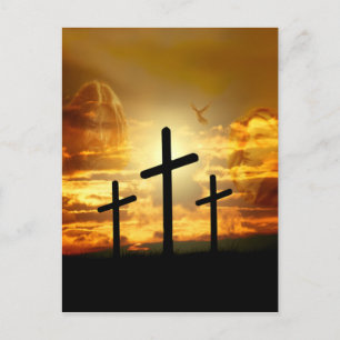 Jesus Kristus Blsed Virgin Mary Dove Calvery Vykort