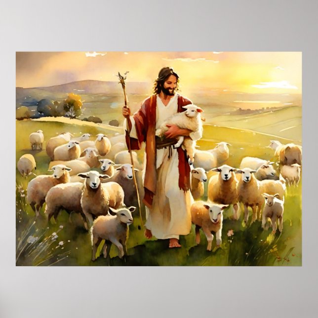Jesus Kristus Bra Shepherd Poster (Framsidan)