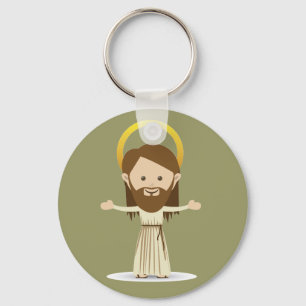 Jesus Kristus Button Keychain Nyckelring