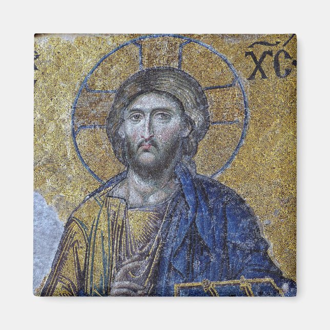 Jesus Kristus Byzantine Ortodox Christian Icon Magnet (Framsidan)