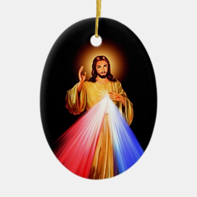 Jesus Kristus Ceramic Oval Ornament (Framsidan)