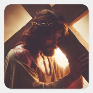 Jesus Kristus Chosen Kor Religiösa Fyrkantigt Klistermärke
