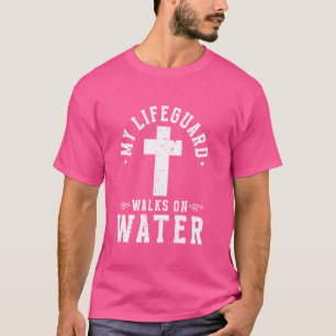 Jesus Kristus Christian Min livvakt Walks på Vatte T Shirt