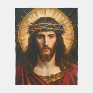 Jesus Kristus Christian Religiösa Art Fleecefilt