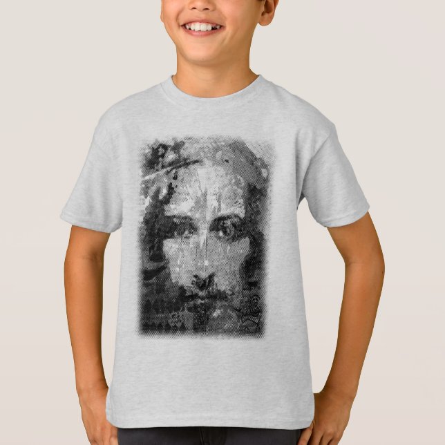 Jesus Kristus Collage raftone black + dina idéer Tee (Framsida)