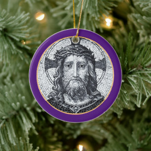 Jesus Kristus & Compassion Art vintage Ornamet PUR Julgransprydnad Keramik