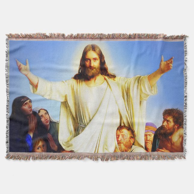 Jesus Kristus Consoler Throw Blanket Mysfilt (Framsidan)